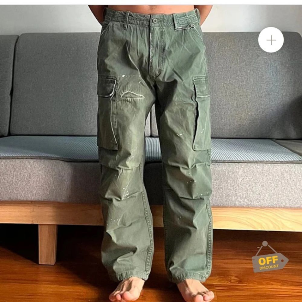 XXL Cargo Pants Mens Green New Loose Pocket Wear Resistant Manly Paratroopers